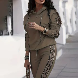 Dames Trainingspak Hoodie met Broek Tweedelige Set