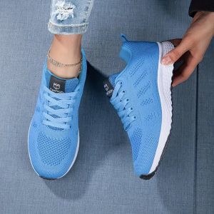 Dames Sneakers Met Vetersluiting en Ademend Ontwerp Voor Sport en Vrije Tijd