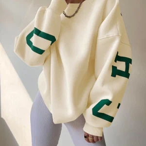 Dames Oversized Letter Print Sweater