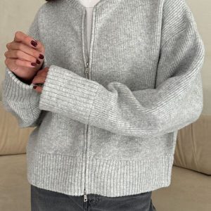 Dames Vest Lange Mouw met Ritssluiting