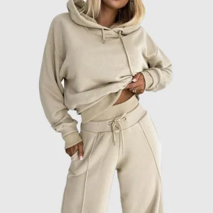 Dames Loungewear Set met Hoodie en Wijde Joggingbroek
