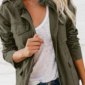 Dames Tussenjas met Knopen en Lage Kraag