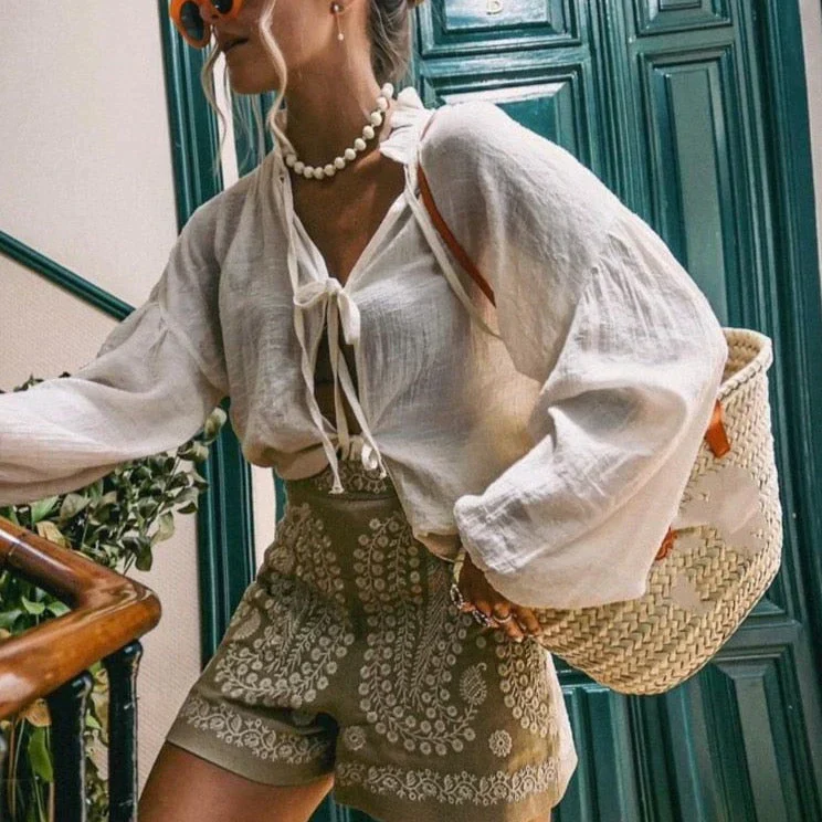 Valenti | Comfortabele Boho-Stijl Linnen Dames Shorts - Afbeelding 5