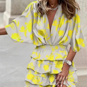 Annelie | Luchtige Zomerjurk met V-Hals & Ruches