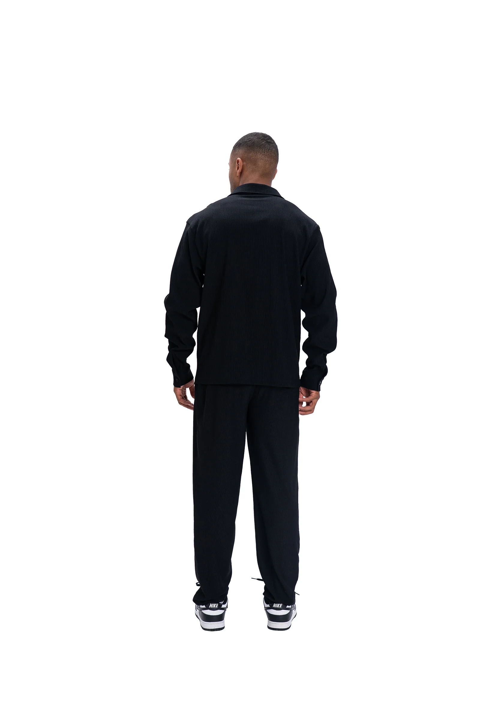 Malelions Men Straight Seersucker Pants | Black - Afbeelding 5