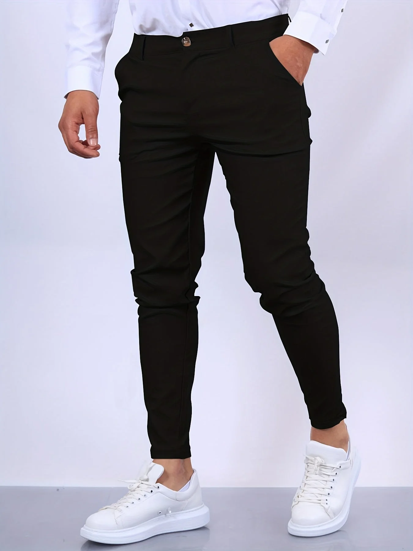 Heren  Slanke Chino Broek met Stretch - Afbeelding 4