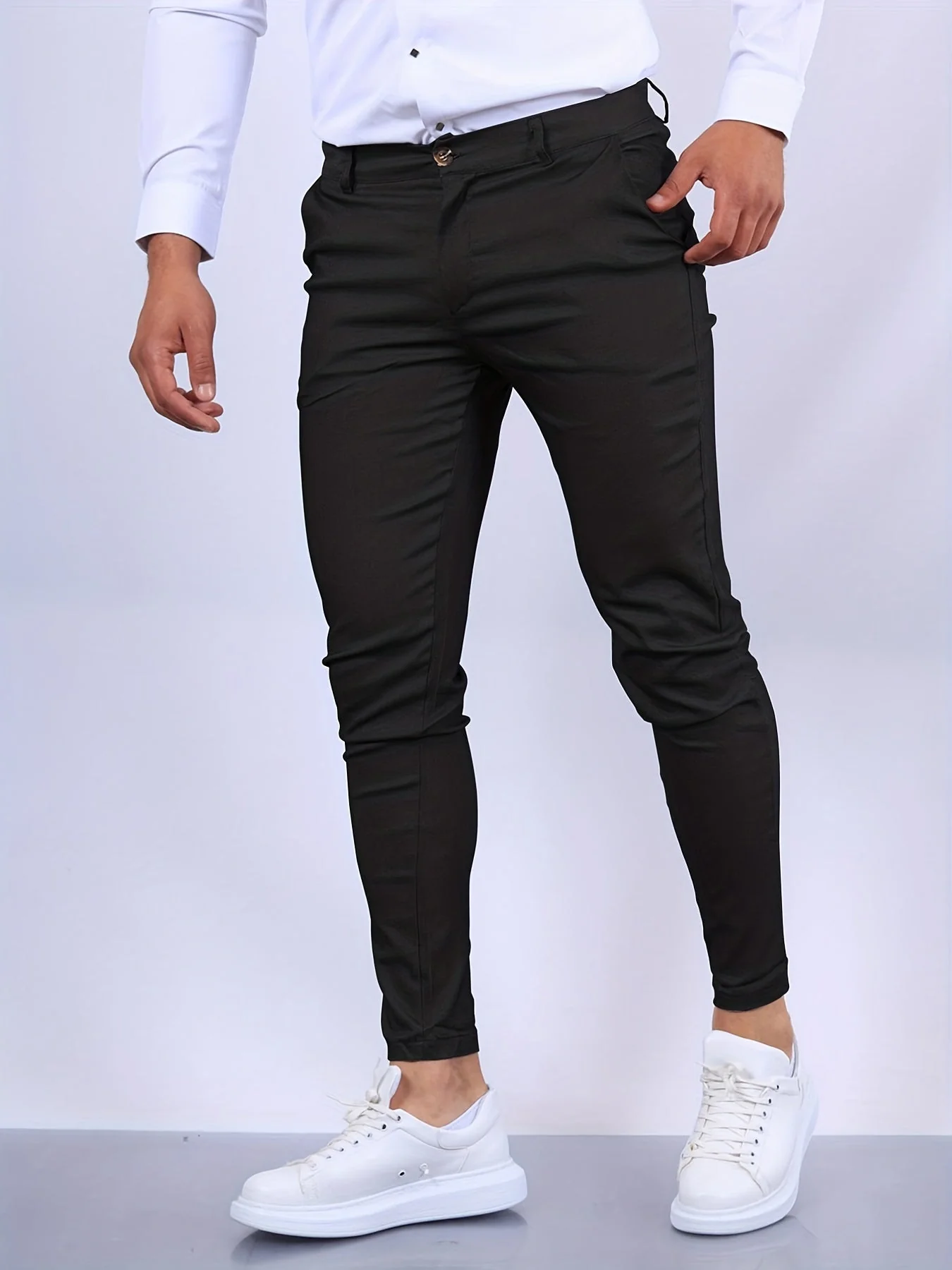 Heren  Slanke Chino Broek met Stretch - Afbeelding 5