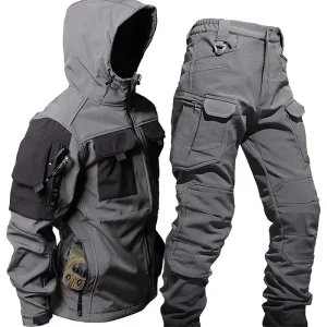 Heren Tactische Outdoor Set Jas en Broek met Cargozakken