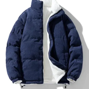 Heren Omkeerbaar Puffer Fleecejack met Ritssluiting en Zachte Binnenzijde