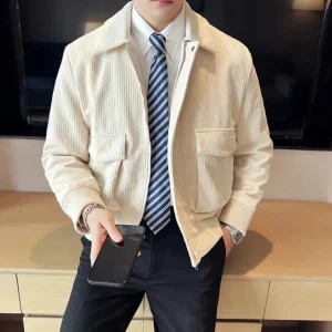 Heren Corduroy Overhemdjack Kort met Reverskraag