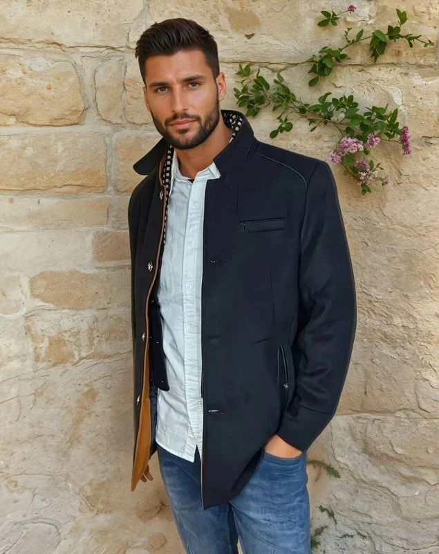 Heren Mantel Winterjas met Afneembare Ritskraag - Afbeelding 5