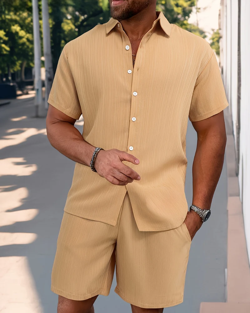 Heren Kleding Set Korte Broek met Korte Mouwen Shirt en Comfortabele Pasvorm - Afbeelding 3