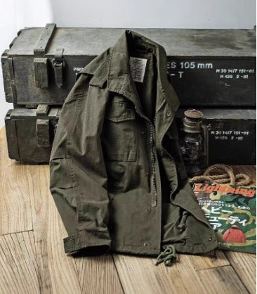 Heren Militair Jack met Verstelbare Taille en Cargozakken - Afbeelding 3