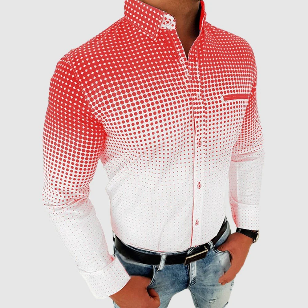 Heren Overhemd Slim Fit Vouwkraag met Onzichtbare Sluiting - Afbeelding 3