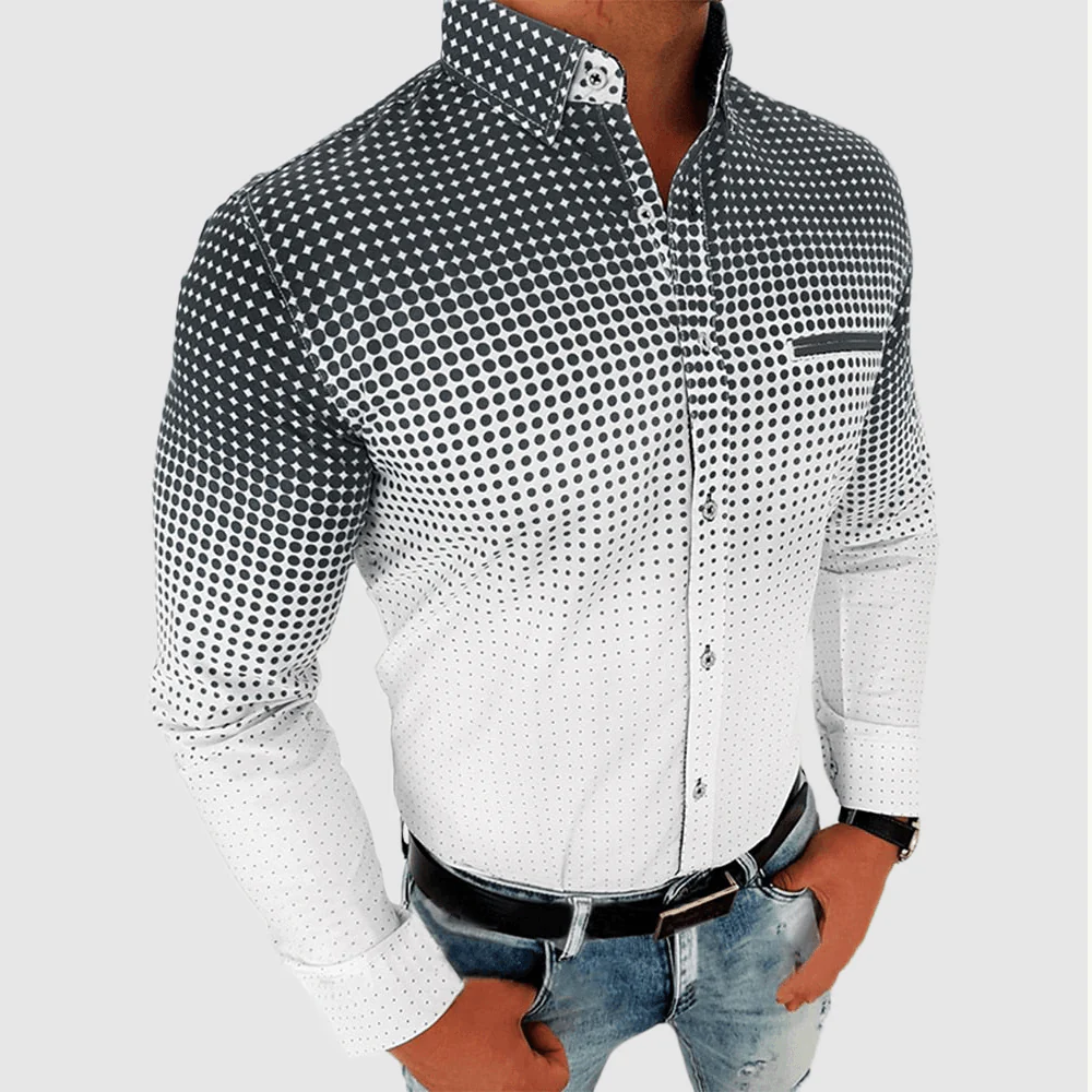 Heren Overhemd Slim Fit Vouwkraag met Onzichtbare Sluiting - Afbeelding 4