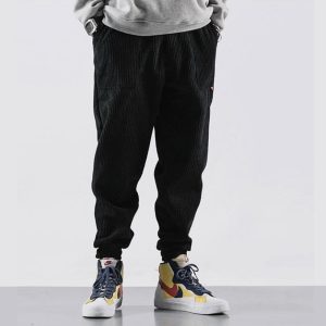 Heren Wijde Joggingbroek met Nauwsluitende Pijpen Corduroy