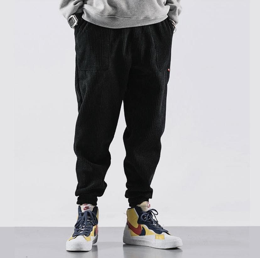 Heren Wijde Joggingbroek met Nauwsluitende Pijpen Corduroy