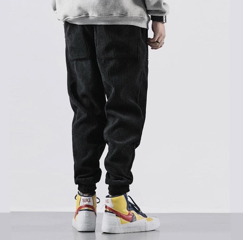 Heren Wijde Joggingbroek met Nauwsluitende Pijpen Corduroy - Afbeelding 4