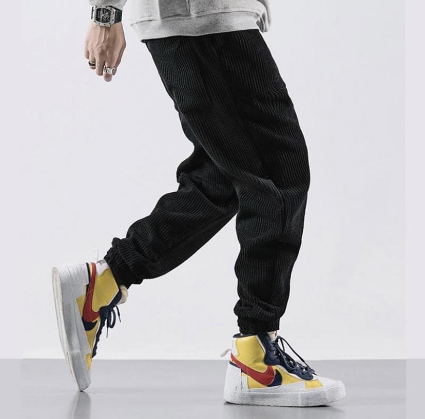 Heren Wijde Joggingbroek met Nauwsluitende Pijpen Corduroy - Afbeelding 5