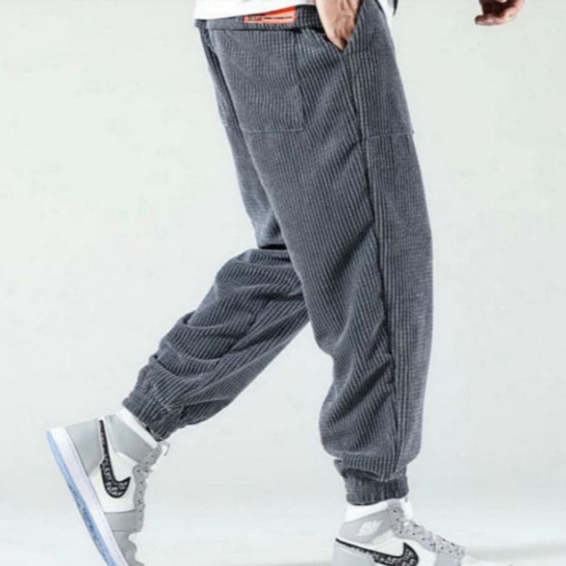 Heren Wijde Joggingbroek met Nauwsluitende Pijpen Corduroy - Afbeelding 6