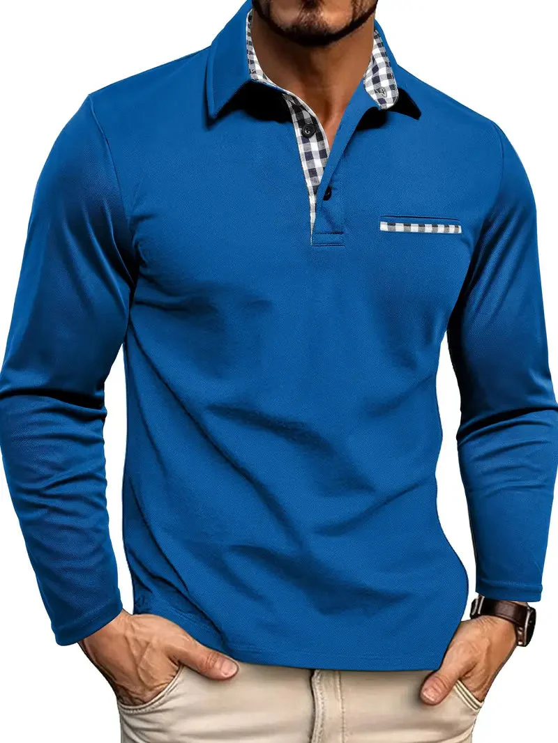 Heren Poloshirt met Lange Mouwen en Borstzak - Afbeelding 6