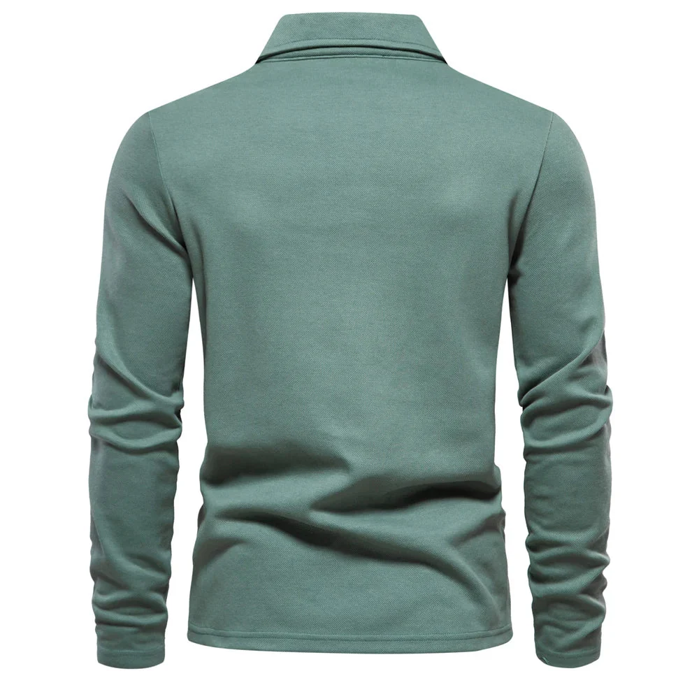 Heren Poloshirt Lange Mouwen met Klassieke Polokraag - Afbeelding 5