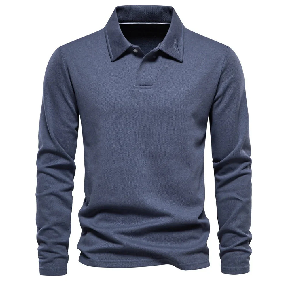 Heren Poloshirt Lange Mouwen met Klassieke Polokraag - Afbeelding 6