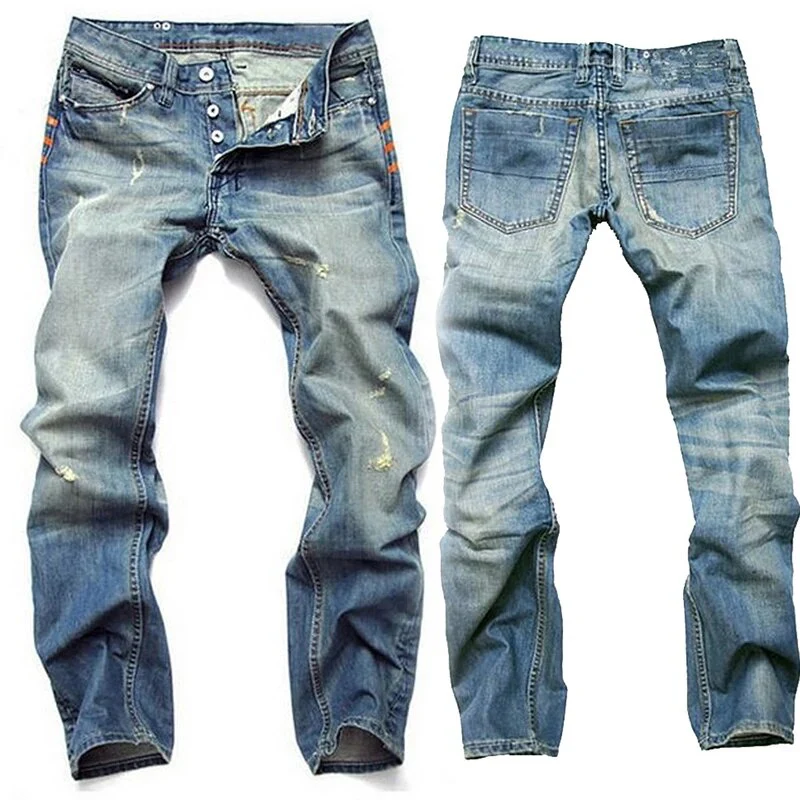 Heren Jeans Gescheurd Design met Comfortabele Pasvorm - Afbeelding 2