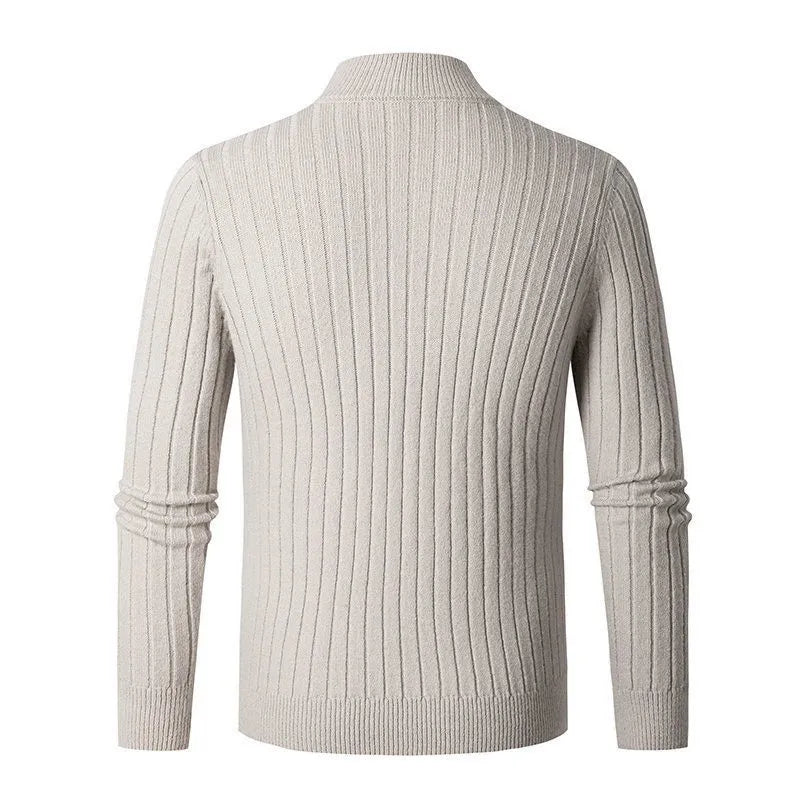Heren Sweater met Half-Zip en Ribgebreide Mouwen - Afbeelding 5