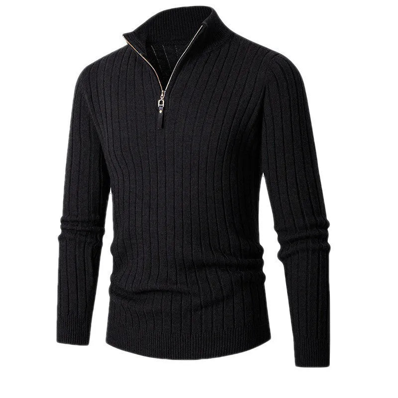 Heren Sweater met Half-Zip en Ribgebreide Mouwen - Afbeelding 9