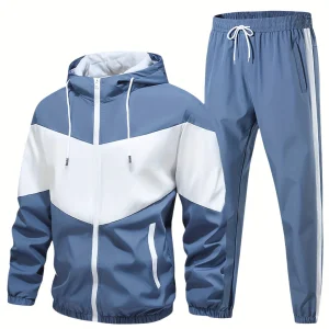 Heren Trainingspak met Lichtgewicht Capuchon en Ademend Ontwerp voor Sport en Casual Gebruik