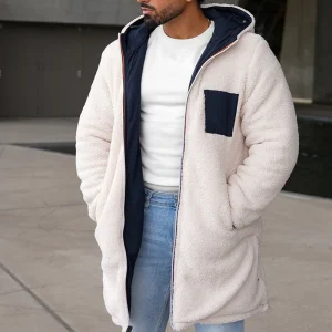 Heren Lange Winterjas met Capuchon, Binnenvoering en Meerdere Zakken