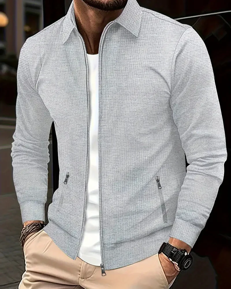 Heren Zomerjack Heuplang met Lange Mouw en Smalle Pasvorm - Afbeelding 3