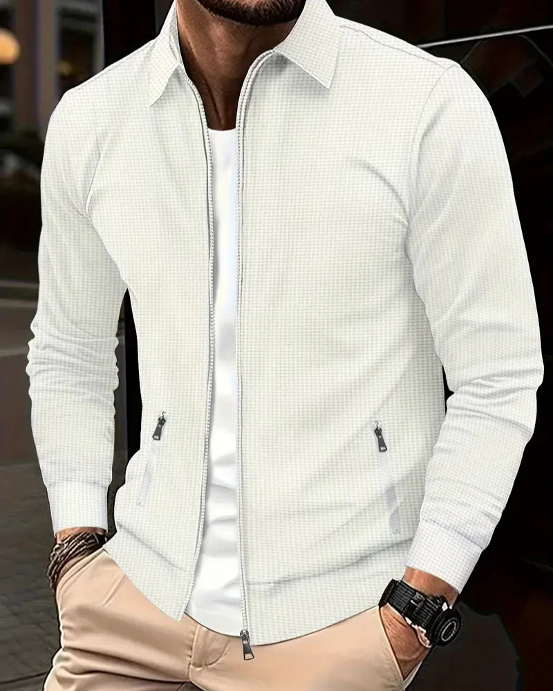 Heren Zomerjack Heuplang met Lange Mouw en Smalle Pasvorm - Afbeelding 4