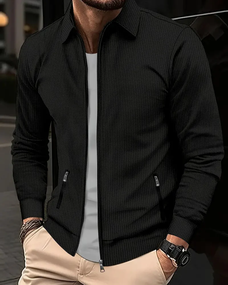 Heren Zomerjack Heuplang met Lange Mouw en Smalle Pasvorm - Afbeelding 6