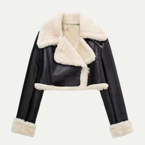Jolly | Luxe Dames Winterjas - Leren Jas met Trendy Faux Fur