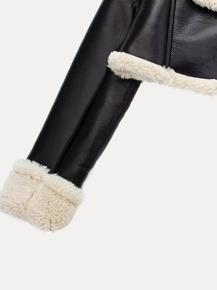 Jolly | Luxe Dames Winterjas - Leren Jas met Trendy Faux Fur - Afbeelding 7