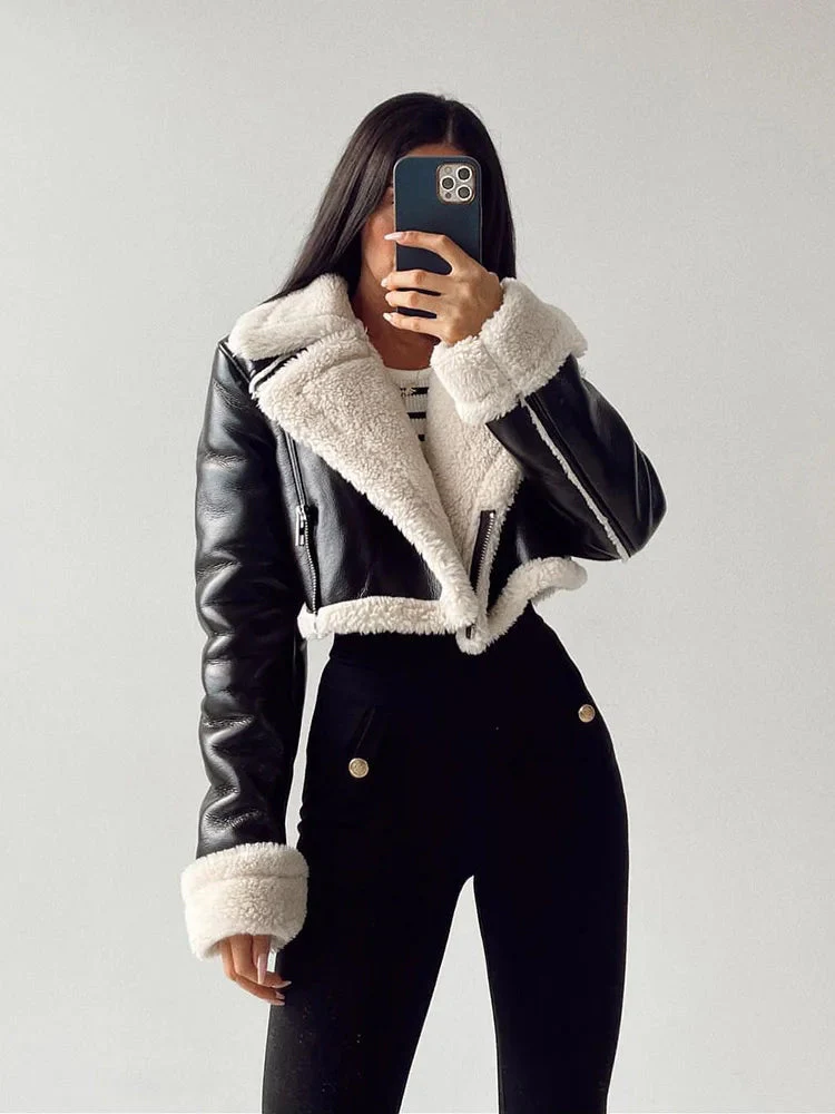 Jolly | Luxe Dames Winterjas - Leren Jas met Trendy Faux Fur - Afbeelding 8
