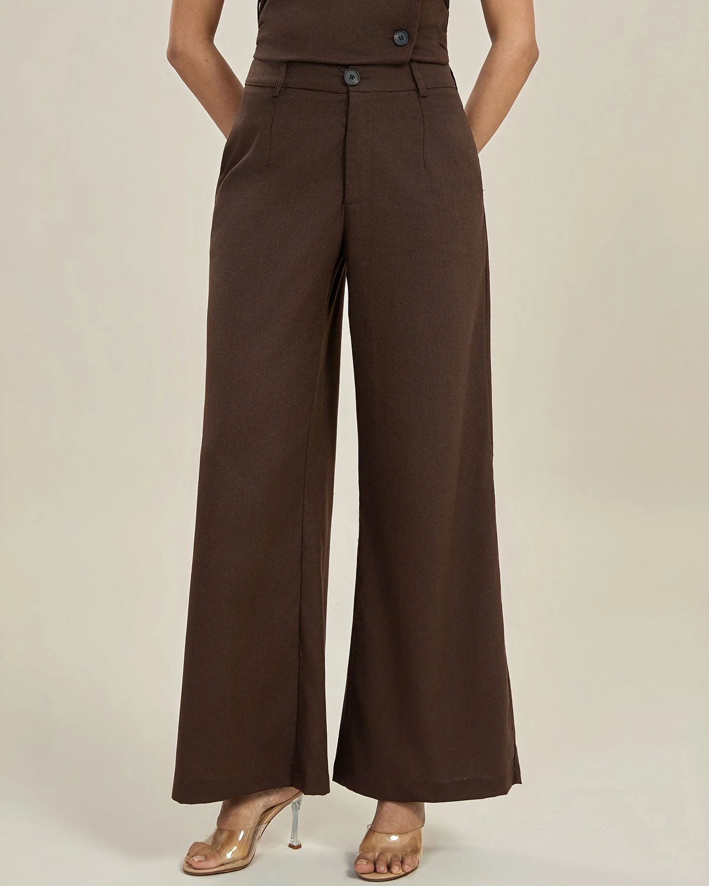 Fico | Casual Straight Fit Pantalon Dames - Stijlvol met Hoge Taille en Wijde Pijpen