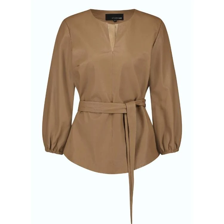 Blair leerblouse met riem