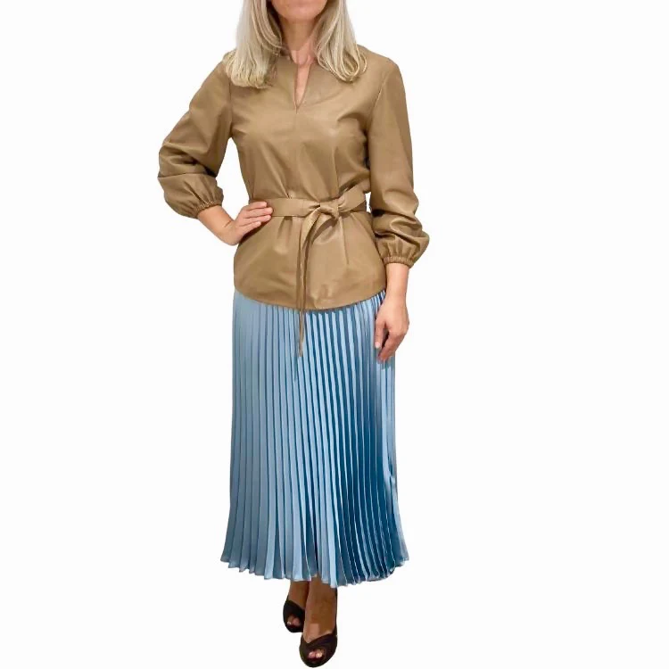 Blair leerblouse met riem - Afbeelding 5