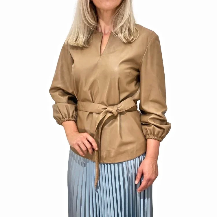 Blair leerblouse met riem - Afbeelding 3