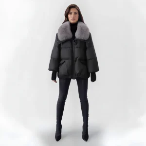 Claire | Luxe Dames Pufferjack - Vegan Bontkraag, Stijlvol en Warm