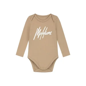 Malelions Baby Longsleeve Bodysuit | Taupe