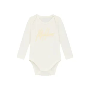Malelions Baby Longsleeve Bodysuit | Off White