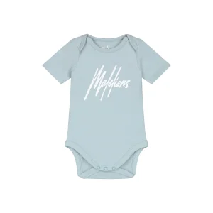 Malelions Baby Signature Shortsleeve Bodysuit | Light Blue