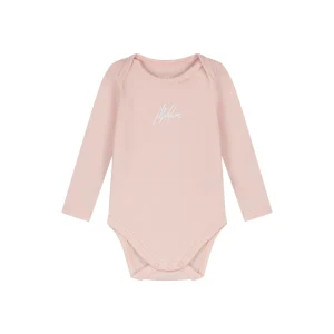 Malelions Baby Long Sleeve Bodysuit | Light Pink
