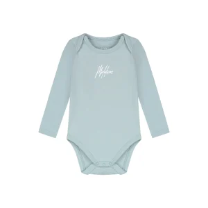 Malelions Baby Long Sleeve Bodysuit | Light Blue