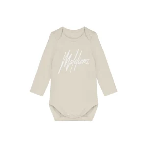 Malelions Baby Longsleeve Bodysuit | Beige