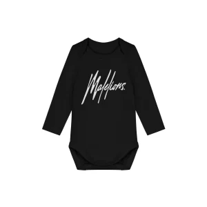 Malelions Baby Longsleeve Bodysuit | Black